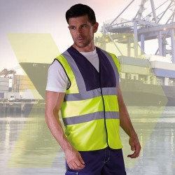 YOKO Hi vis 2 band waistcoat t shirts